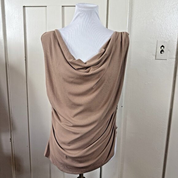 Nine Britton Women's XXL Ruched Side Scoop Neck Draped Rib Knit Asymmetrical Top - Picture 1 of 6